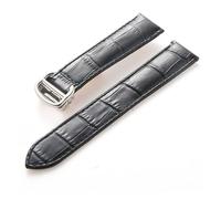 BQAXUREW EDVENA Bracelet En Cuir Compatible Avec Cartier Tank Solo, En Cuir De Vache, 22mm, For Hommes Et Femmes, Boucle Pliante, Accessoires De Bracelet De Montre(Black,18mm)