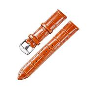 BQAXUREW EDVENA Bracelet En Cuir De Vache Véritable Brillant, 18mm 19mm 20mm 21mm 22mm, Bracelet De Montre Souple Et Étanche, Accessoires(Yellow brown,19mm)