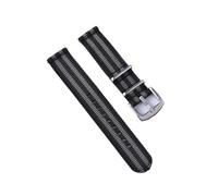 BQAXUREW EDVENA Bracelet en Nylon 18mm 20mm 22mm, Bracelet De Montre À Ressort À Dégagement Rapide for Accessoires De Montre, Bracelet De Remplacement(Black Grey_18mm)