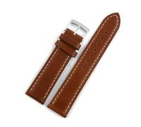 BQAXUREW EDVENA Bracelets De Montre En Cuir Véritable De Cire D'huile 16mm 18mm 19mm 20mm 21mm 22mm 24mm Bracelets De Montre En Peau De Vache(Brown,24mm)