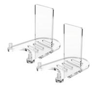BQBQERT Lot de 2 chevalets en acrylique transparent réglables pour ranger des livres, des œuvres d'art, des albums photo, des cadres photo