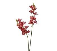 BQEE Lot de 2 tiges d'orchidée artificielle, 8 têtes d'orchidée cymbidium au toucher réaliste, 70 cm de haut, tiges artificielles pour la maison, le mariage, la décoration de bureau (rose)