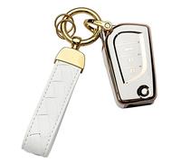 Bqepe Coque de clé Toyota pour Fortuner Tundra Camry RAV4 Highlander Corolla Smart Key Shell pour clé intelligente Fortuner Tundra Camry RAV4 Highlander Corolla (blanc laiton, 4 boutons)
