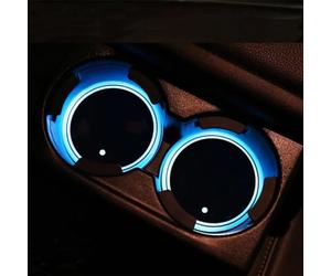 Bqieai Lot de 2 dessous de verre à LED pour Mercedes-Benz GLB 180 180d 200 200d 220d 250 GLB35 - Accessoires intérieurs antidérapants et étanches