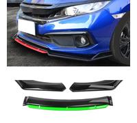 Bqieai Voiture ABS Becquets Avant Pare-Chocs Lèvre, pour Peugeot 206 207 306 Cupra R Spoiler Lıp Séparation Lame Anti-Collision Durable Protection Accessoires,C/Green-Bright Black