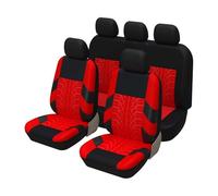 BQKCD 9Pcs Voiture Tissu Ensembles Housses Siège pour Toyota RAV4 Hybrid 2016-2024, Avant Arrière Coussins Couvre Respirant Imperméable Protections Intérieur,G/Red