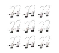 BQLFPOIHP Benighty Space-Saving Clothes and Hat Storage Hook, Anti Rust Clips for Clothes -Portable Rotating Clip Clothespins(Black.,18pc)