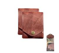 BQLFPOIHP Conans Wallet Leather, Multifunctional Compact Wallet, 2025 Handmade Leather Wallets, Slim Minimalist Wallets(Brown,2pc)