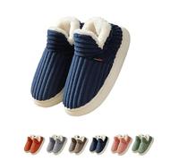 BQLFPOIHP The Original Fluffy Slippers, Winter Thick Sole Anti-Skid Cozy Warm Plush Cloud Hausschuhe(Blue,7.5-8Women/6.5-7Men)