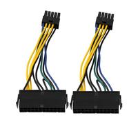 BQLZR 15 cm de longueur de câble 24 broches vers 10 broches ATX alimentation électrique de l'ordinateur carte mère adaptateur câble d'extension Lot de 2