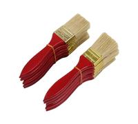 BQLZR Lot de 10 pinceaux de peinture en forme de copeaux de 3,8 cm avec manche en bois rouge