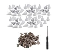 BQLZR Lot de 50 clous en métal blanc punk, pointes, rivets à visser pour maroquinerie DIY