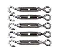 BQLZR M4 Lot de 5 tendeurs à lanterne œil et crochet en acier inoxydable 304