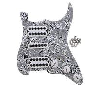 BQLZR Noir Blanc Zebra Couleur 3 plis HSH Guitare électrique Loaded Pickup précâblé Pickguard pour guitare électrique
