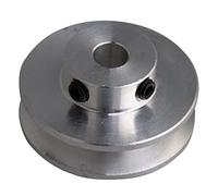 BQLZR Poulie à gorge simple en alliage d'aluminium argenté de 31 x 15 x 6 mm à alésage fixe de 6 mm pour arbre de moteur de 3 à 5 mm Courroie ronde en polyuréthane