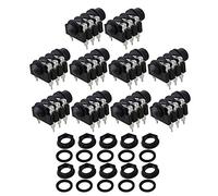 BQLZR - Prise jack pour support de panneau stéréo audio - Coloris noir - De 6,35 mm - Prise 6 broches - Lot de 10