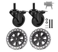 BQMAX Roues de gril 54389 et roues de verrouillage 74064 pour PitBoss Pro Series II 1150, Pro Series II 850PS2, roue de gril pour Pit Boss Austin XL Smoker Wheel pour Pit Boss Grill Wheels Replacement