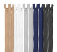 BQRKOTM 10 Pièces Fermetures Éclair à Glissière Invisibles en Nylon, 40 cm fermeture à glissière crémaillère, pour maroquinerie jean pantalon robe jupe couture vêtement
