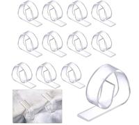 BQRKOTM 12 Pièces Pince à Nappe Plastique, Pince à Nappe de Table Transparente Porte-Nappe Pinces à Couverture de Table pour Tableau d'Épaisseur inférieure à 4cm, pour Fête Mariage Pique-Nique Jardin