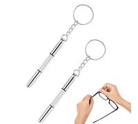 BQRKOTM 2 Pièce Tournevis À Lunettes, 3 En 1 Tournevis Lunettes Opticien Pour Lunettes, Mini Tournevis À Deux Bouts, Porte Clés De Poche Pour Lunettes, Montres (Argent)