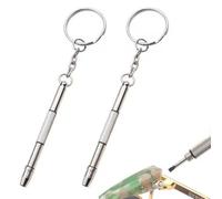 BQRKOTM 2 Pièce Tournevis À Lunettes, 4 En 1 Tournevis Lunettes Opticien Pour Lunettes, Mini Tournevis À Deux Bouts, Porte Clés De Poche Pour Lunettes, Montres