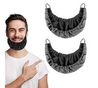 BQRKOTM 2 Pièces Bonnet de Barbe Bandana de Barbe pour Hommes Bavoir de Barbe pour Poils du Visage Housse de Protection de Barbe Réglable Bonnet de Tablier pour Hommes Au Coucher Double Couche