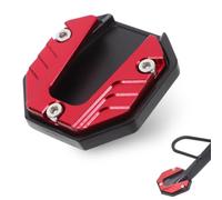BQRKOTM Support Universel Béquille Moto, Support Extension de Béquille Latérale de Moto, Plaque Extension de Bequille Moto, Prolongateur de Béquille Moto en Alliage D'Aluminium CNC - rouge