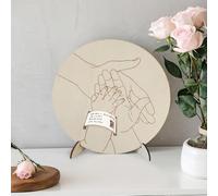 BQSAZHYJ Panneau d'annonce de nouveau-né en bois gravé pour bracelet d'hôpital de naissance de bébé Hello World - Tableau d'annonce de bienvenue pour fête prénatale (modèle G)