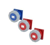 BQSLUMLZU Connecteur électrique Industriel mâle/Femelle 63 A/125 A IP67 220 V/380 V, Prise Murale 3P/4P/5P(Panel Mounted,125A-4P)
