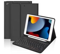 BQSS Clavier Coque pour iPad 10.2 9th 2021/8th 2020/7th 2019/Pro 10.5/Air 3, AZERTY Français Amovible Clavier Bluetooth sans Fil Etui, avec Stylet-Fente(Crayon Non Inclus)