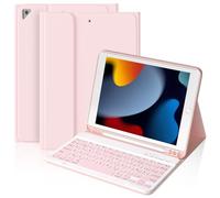 BQSS Clavier Coque pour iPad 10.2 9th 2021/8th 2020/7th 2019/Pro 10.5/Air 3, AZERTY Français Amovible Clavier Bluetooth sans Fil Etui, avec Stylet-Fente(Crayon Non Inclus)