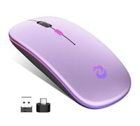 BQSS Souris Sans Fil Rechargeable, Souris Rétroéclairée de 7 Couleurs, Souris Silence Optique 1200-1600 DPI Réglable avec Mini Récepteur USB 2,4 GHz, pour Mac,Ordinateur,PC,Windows,Ordinateur Portable