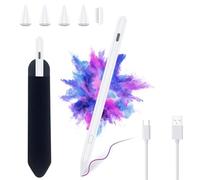 BQSS Stylet pour iPad 2018-2023 - Stylet pour iPad 10e/9e avec rejet de paume, compatible avec iPad 8e/7e/6e génération pour iPad Air 5e/4e/3e, charge rapide pour iPad Pencil pour iPad Mini, blanc