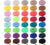 BQTQ 40 Paires Lacets Plats Lacets de Couleur Plate pour les Baskets Chaussures de Skate Sport Chaussures, 40 couleurs(150cm)