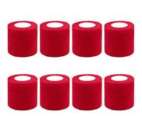 BQTQ 8 Rouleaux Bande Cohésive Elastique Bandes de Kinésiologie Bandage Autoadhésif Cohésifs Bandes Adhésifs Sport Tape pour Doigt Mains Pieds Poignets (Rouge, 5cm x 4,5 m)