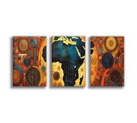 BQUWR My World Africa World Map Poster sur toile Décoration murale 50 x 75 cm