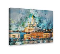 BQUWR Poster sur toile de la cathédrale d'Helsinki - Décoration de chambre à coucher - 30 x 45 cm