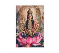 BQUWR Poster vintage sur toile de la déesse hindoue Lakshmi, décoration de chambre à coucher, cadeau 60 x 90 cm