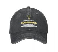 BQWRUUYM Amateur Ham Radio Grand-père Fête des pères Unisexe Casquette de Baseball en détresse Casquettes lavées Chapeau Extérieur Été Déstructuré Soft Sun Cap