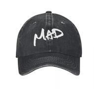 BQWRUUYM Blanc Initiale Lettre MAD Impression Rétro Cowboy Lavé Casquettes de Baseball Femmes Denim Street Marée Chapeau Printemps Casquette