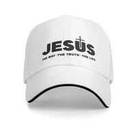 BQWRUUYM Jésus-Christ Le Chemin La Vérité La Vie Casquette de Baseball Protection Solaire Croix Ajustable Foi Chrétienne Papa Chapeau