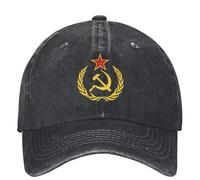 BQWRUUYM Marteau et Faucille Casquette de Baseball Communisme Unisexe Adolescents Écran Solaire Chapeau de Camionneur Été Ajusté Rétro Extérieur Gym Snapback Cap