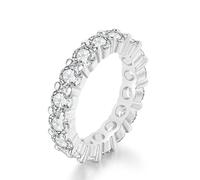 BQWXIEC Bague Moissanite pour Femme Bague lymphatique Bague en Argent Zircon cubique Bague en Diamant à ions Titane pour thérapie lymphatique magnétique pour Femme (7,Silver)