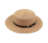 Bqxxdeo Chapeau de paille pour femme - Version coréenne - Chapeau haut de gamme à bord court - Chapeau de plage, Ceinture noire, 6.50-7.50