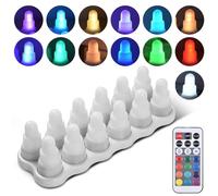 BQYOA bougies sans flamme,Lot de 12 bougies sans flamme avec télécommande, 13 couleurs, 7 luminosité, 4 modes, bougies LED vacillantes, rechargeables par USB, fausses bougies sans fil pour fête, anniv