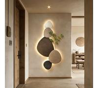 BQZKTVED Art Mural 3D à Éclairage LED,Sculpture Murale Moderne en Métal,Décoration Murale Suspendue sans Cadre pour Salon,Chambre,Bureau et Couloir(B-Multi-Colored,70x140cm)