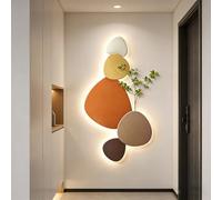 BQZKTVED Art Mural 3D à Éclairage LED,Sculpture Murale Moderne en Métal,Décoration Murale Suspendue sans Cadre pour Salon,Chambre,Bureau et Couloir(A-Multi-Colored,70x140cm)