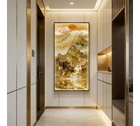 BQZKTVED Décoration Murale 3D en Grès avec Lumière LED,Paysage 3D Mur Art Décor avec Lumière LED,pour Chambre à Coucher,Salon,Décoration d'Accent de Couloir(C-Gold,40x80cm)