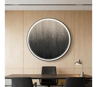 BQZKTVED Décoration Murale 3D en grès avec lumière LED,Sculpture Murale Lumineuse Moderne pour Salon,Chambre à Coucher et Bureau(H-Black,90X90cm)