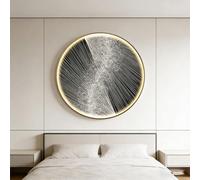 BQZKTVED Décoration Murale 3D en grès avec lumière LED,Sculpture Murale Lumineuse Moderne pour Salon,Chambre à Coucher et Bureau(D-Black,90X90cm)